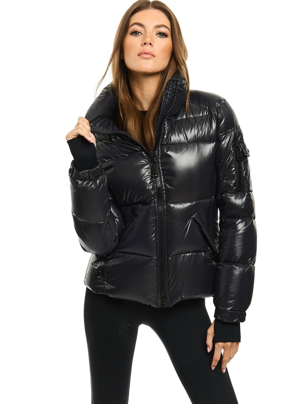 SAM. New York Freestyle Down Puffer Jacket - Glossy Jet Black - Size L